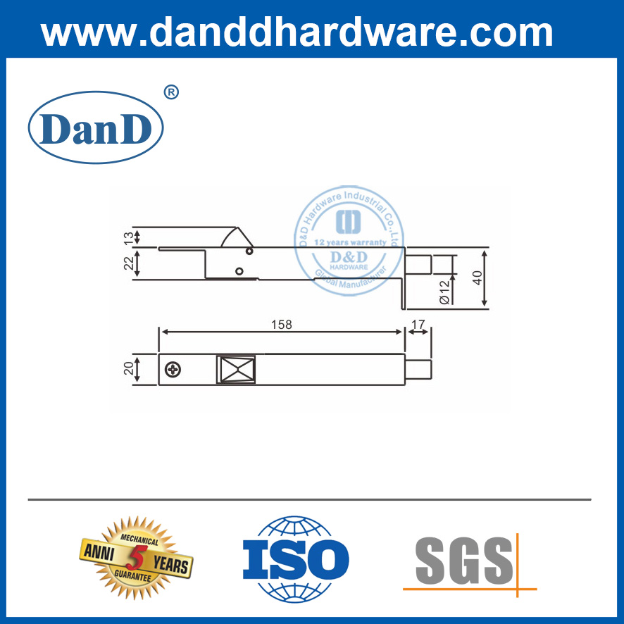 Поверхность из нержавеющей стали, установленная автоматическая точный болт для металлической двери DDDB023