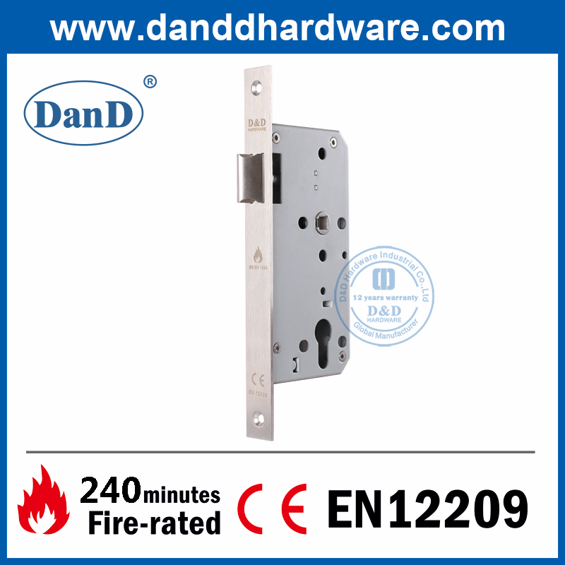 CE EN12209 SS304 Mortife Fire Rated Latch Lock-DDML011